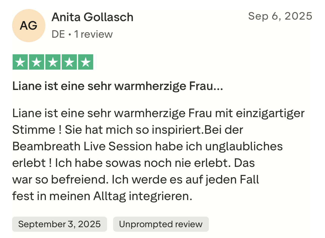 Testimonial Anita Gollasch