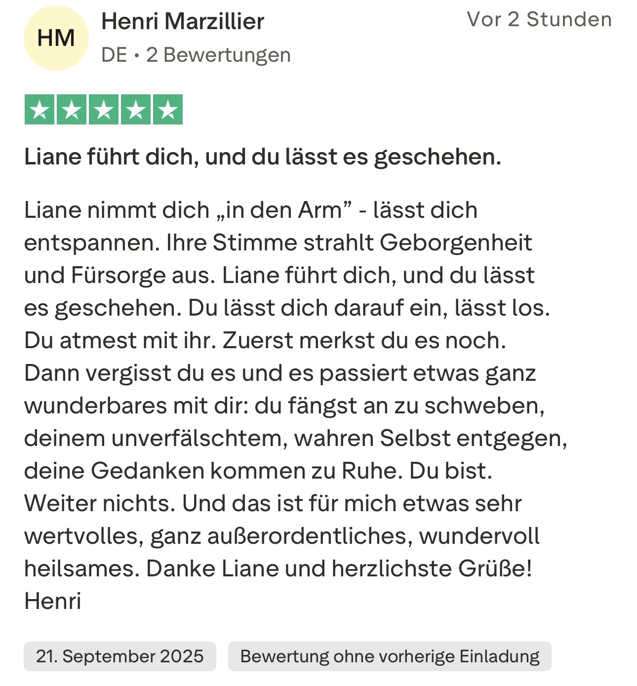 Testimonial Henri Marziellier